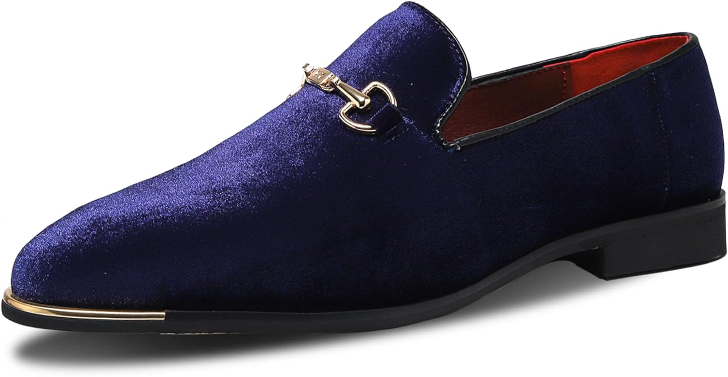 

Мужские роскошные бархатные лоферы с отделкой под пенни FLQL, обувь для вечеринок и танцев, замшевые свадебные туфли, размеры 7-13, темно-синий