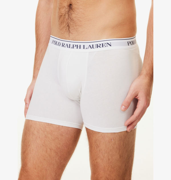 Упаковка из трех трусов из эластичного хлопка с фирменным поясом Polo Ralph Lauren, мультиколор — фото 4
