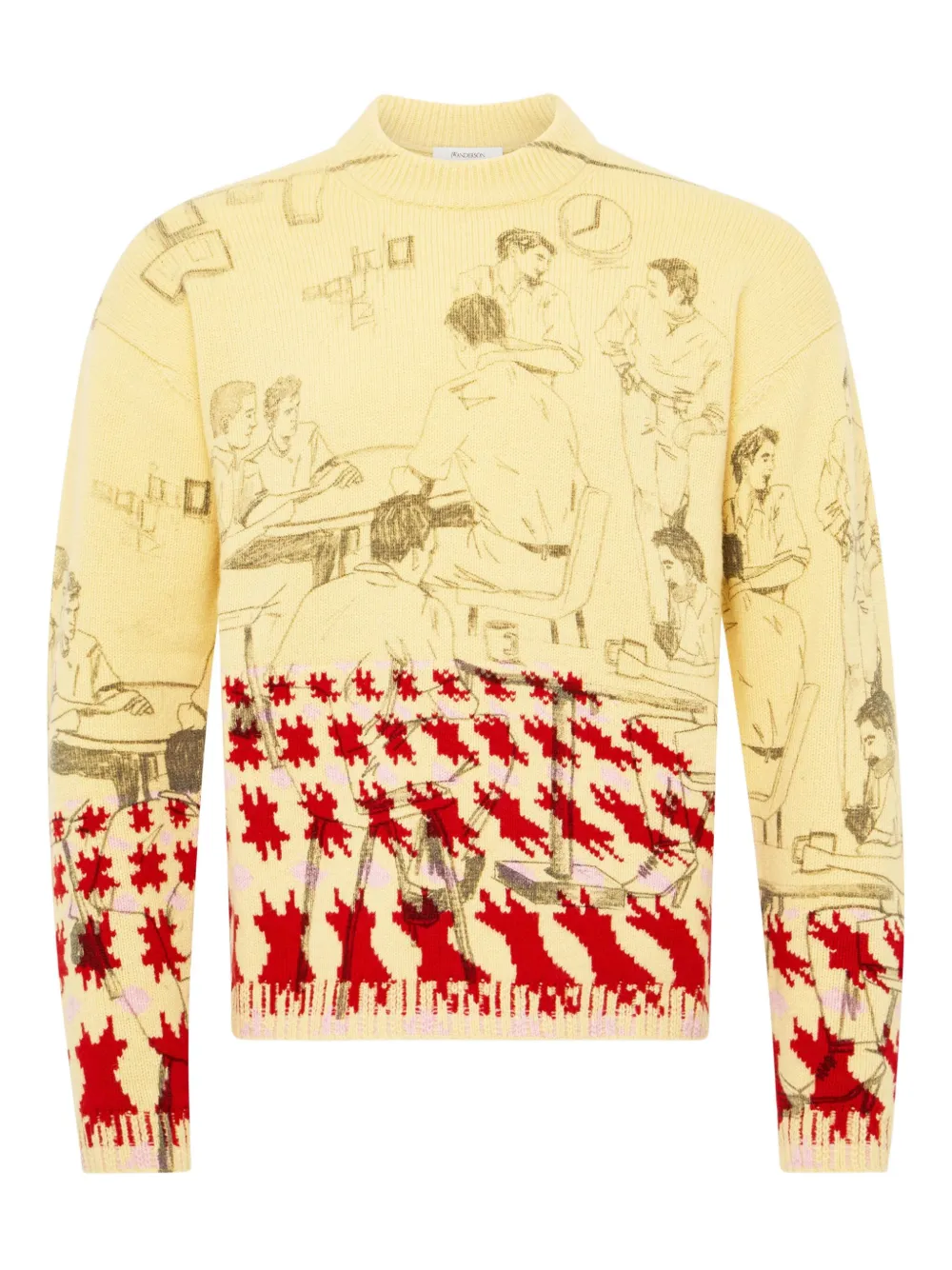 

Свитер в ломаную клетку JW ANDERSON, желтый