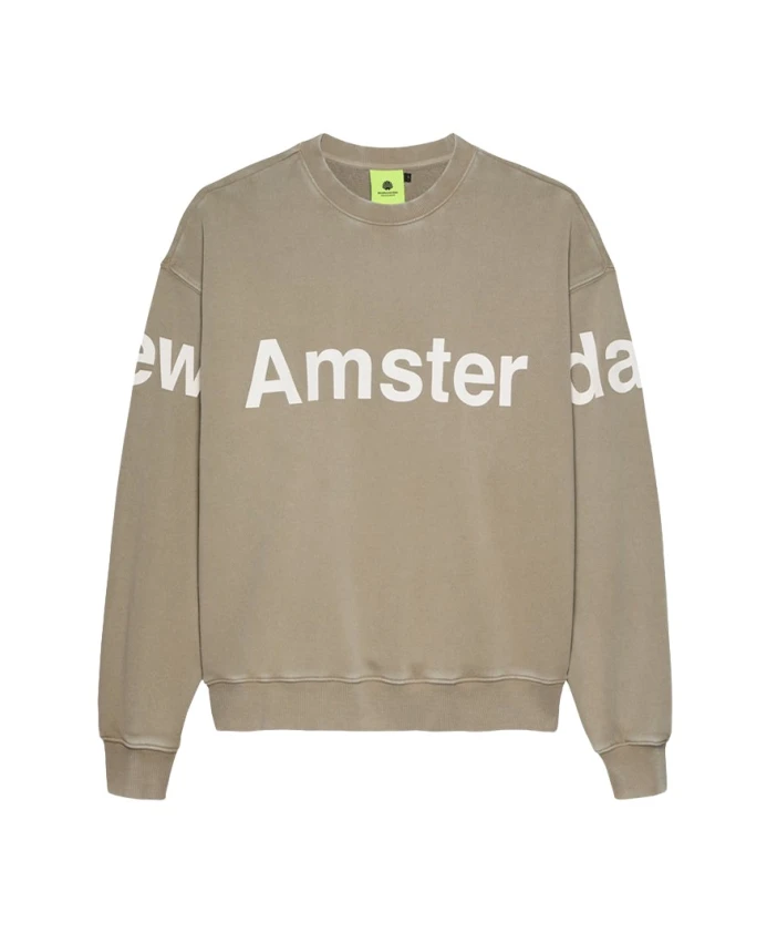 

Свитер с круглым вырезом в полоску New Amsterdam Surf Association, бежевый