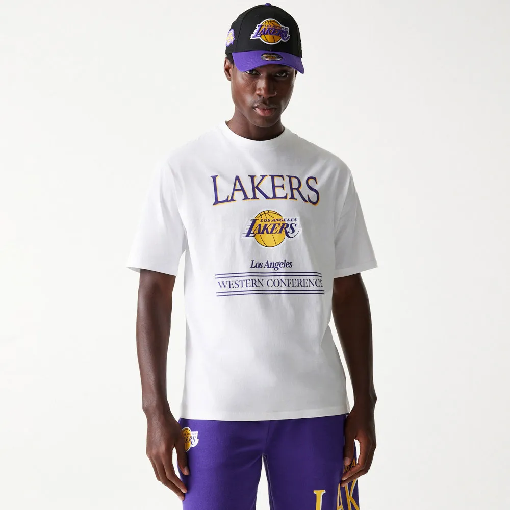 

Футболка с коротким рукавом New Era NBA Los Angeles Lakers Team Graphic Oversize, белый