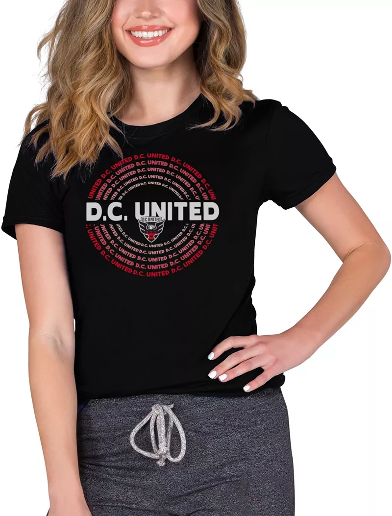 

Женская вязаная черная футболка Concepts Sport DC United Marathon