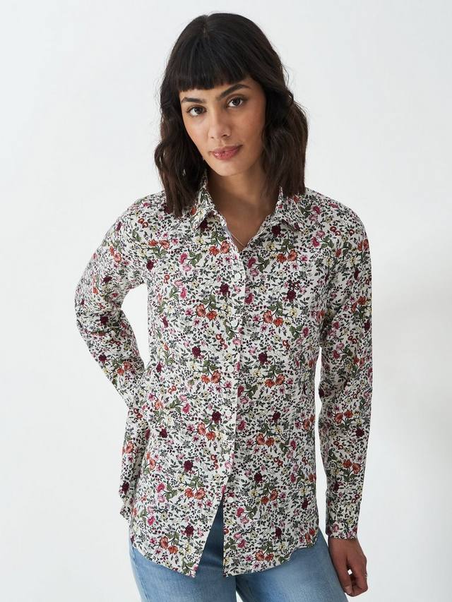 

Хлопковая рубашка Lulworth с цветочным принтом Crew Clothing, Multi/Pink