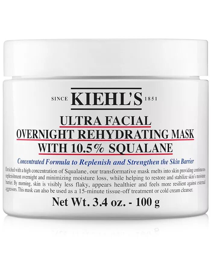 

Ночная увлажняющая маска для лица Ultra с 10,5% сквалана, 3,4 унции Kiehl'S Since 1851