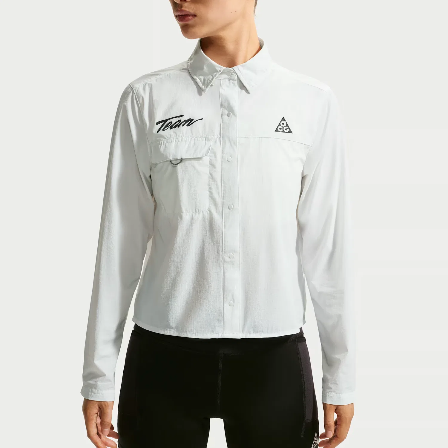 Женская куртка для бега с воротником Nike ACG Running Jackets, Peak White/Black — фото 4