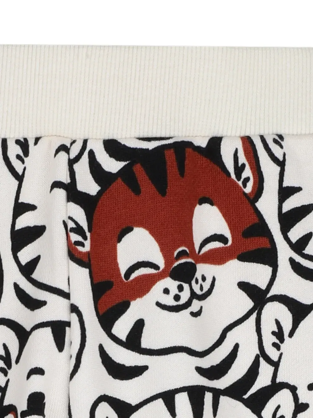 Брюки с тигровым принтом Kenzo Kids, белый — фото 3