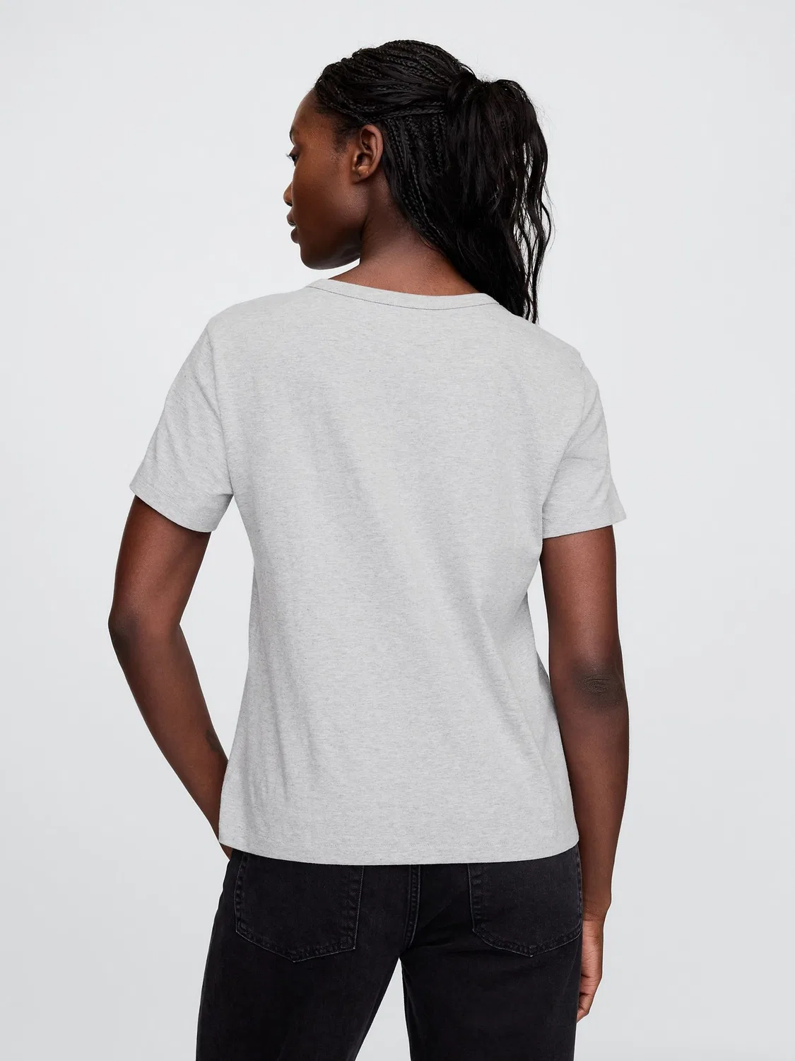 Футболка с круглым вырезом Vintage Soft Gap, светло-серый — фото 2