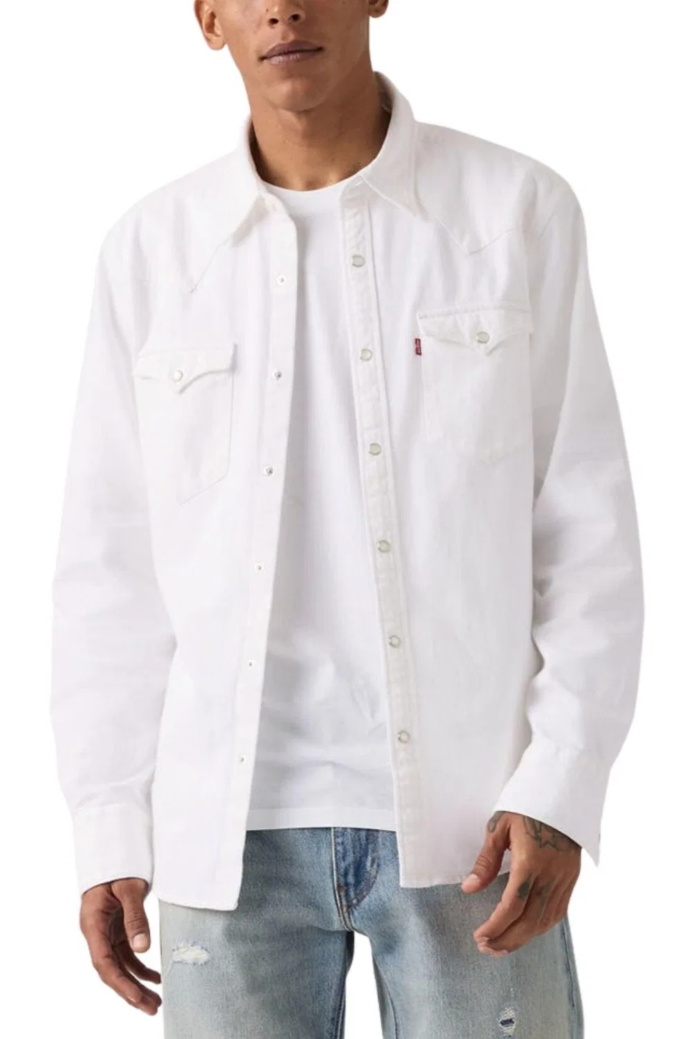 Мужская рубашка Western Barstow Levi's, Weiss Naturweiß — фото 3