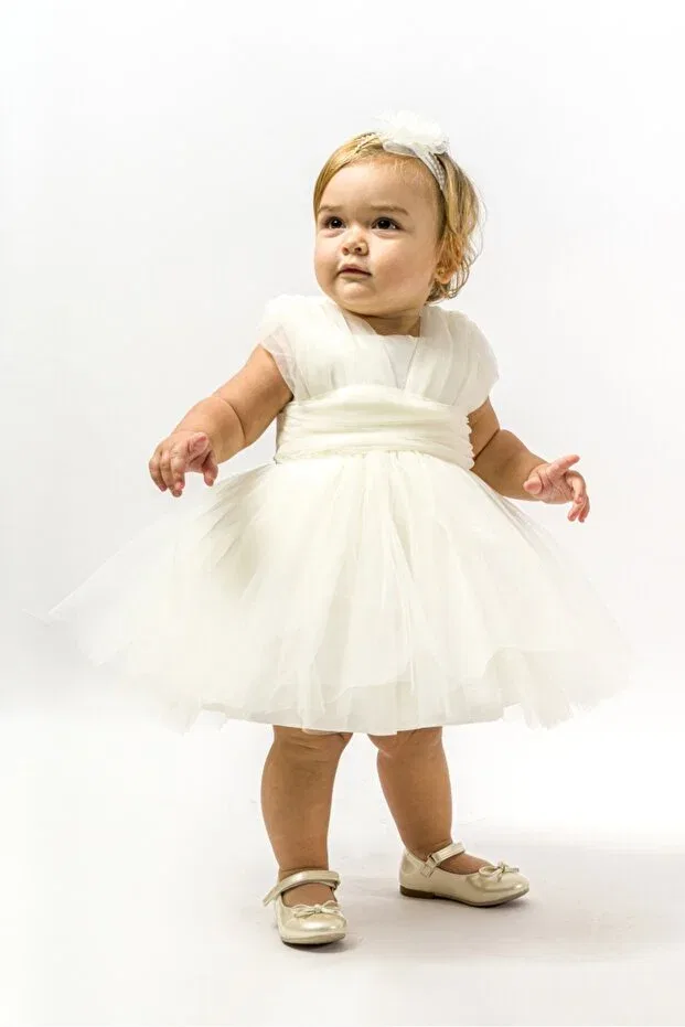Детское платье для девочек хлопковое Colored Baby, Nude Color — фото 2