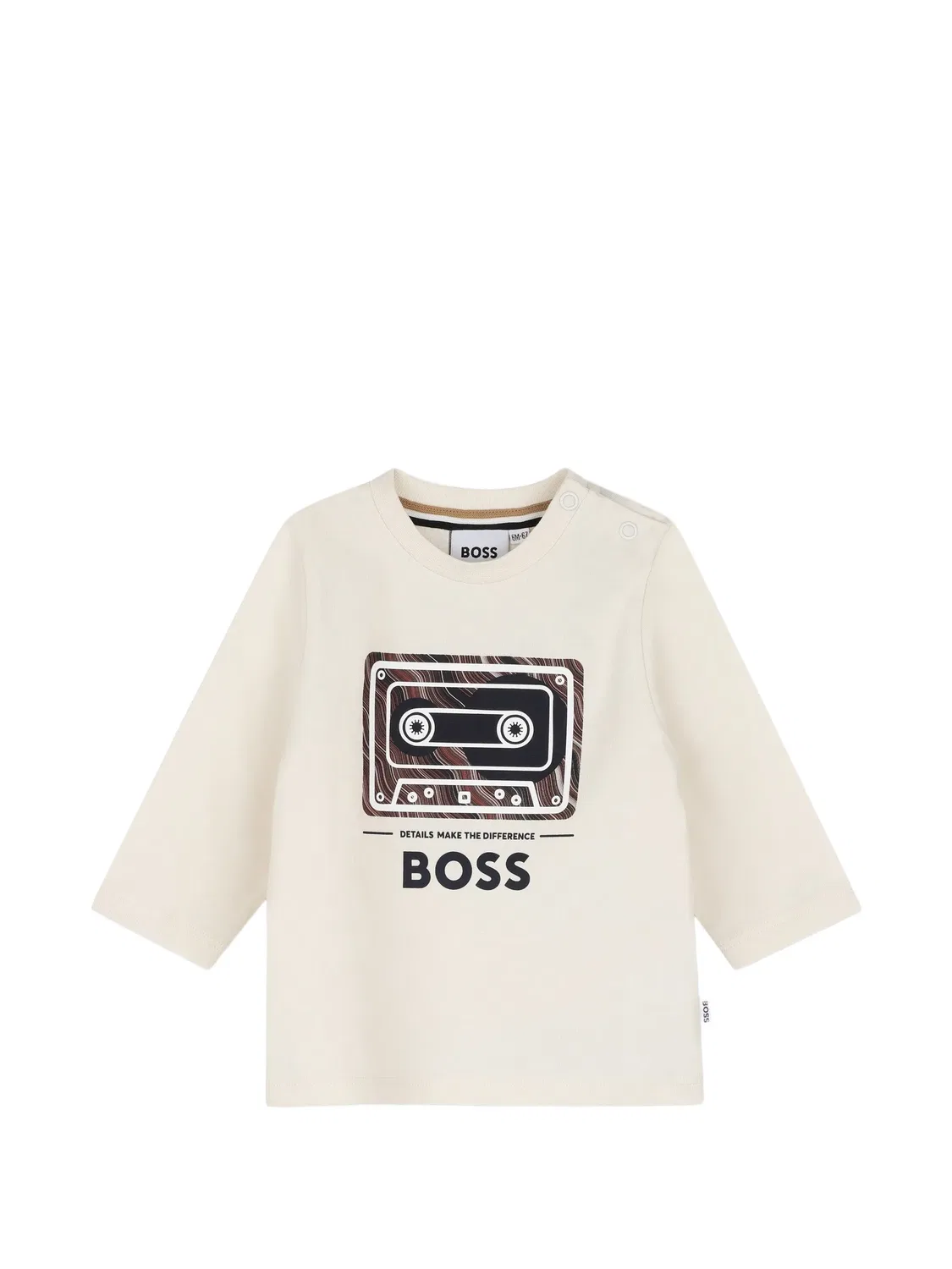 Футболка с длинными рукавами и графичным принтом Boss Kidswear, нейтральные цвета