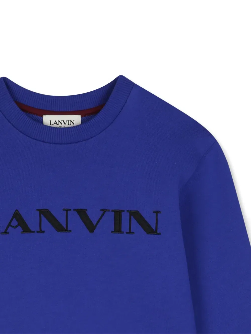 Свитшот с вышитым логотипом Lanvin Enfant, синий — фото 3