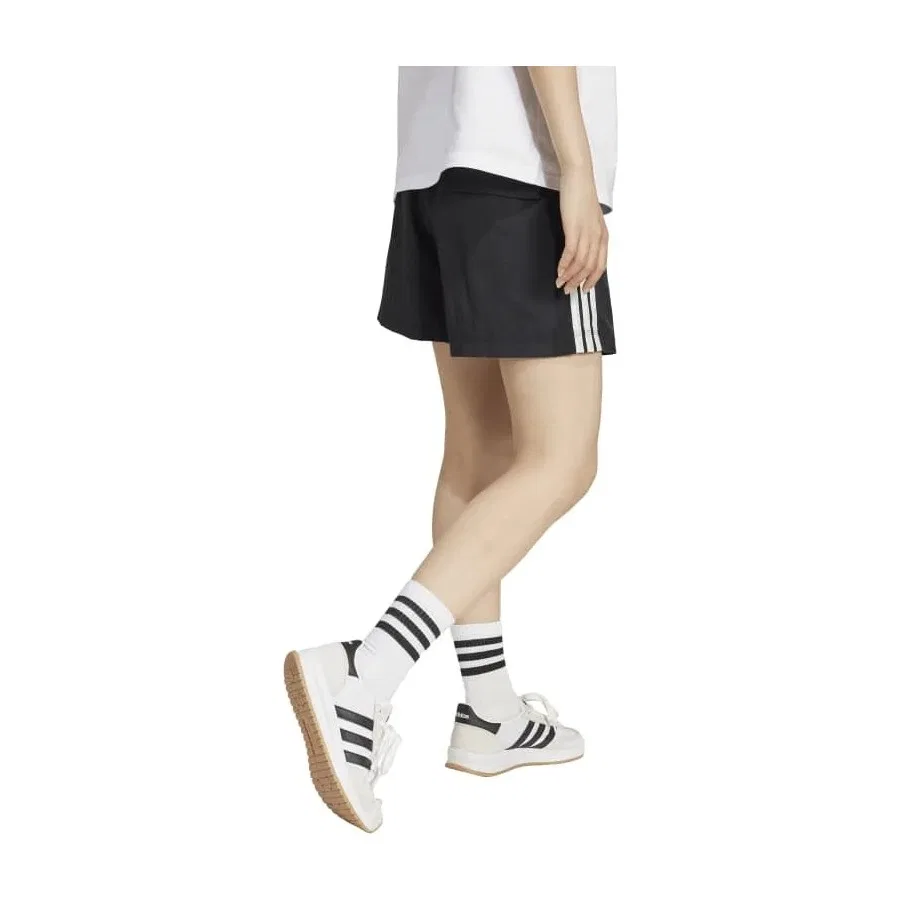 Шорты с высокой посадкой и эластичным поясом adidas W 3s Wv Sho, Черный — фото 3
