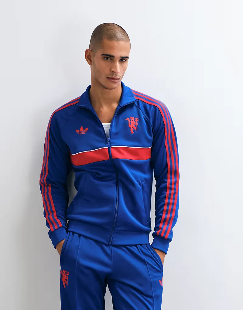 Куртка спортивная Manchester United Originals Adidas Performance, королевский синий