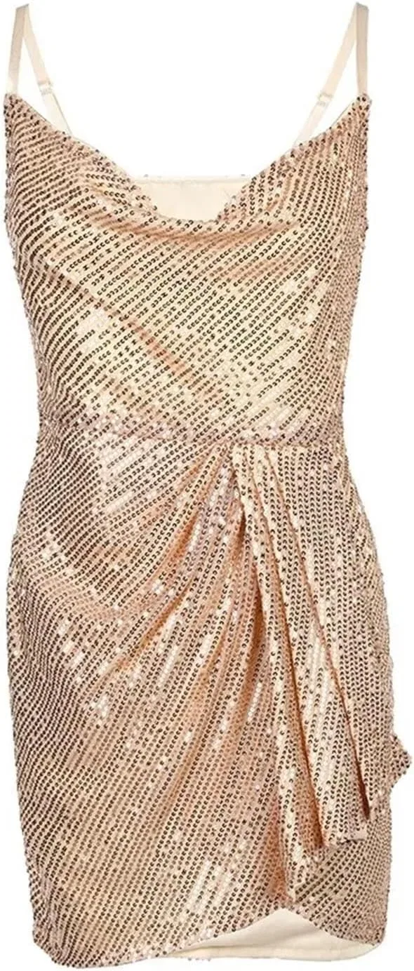 Женское вечернее платье с пайетками Wrap, Gold — фото 3
