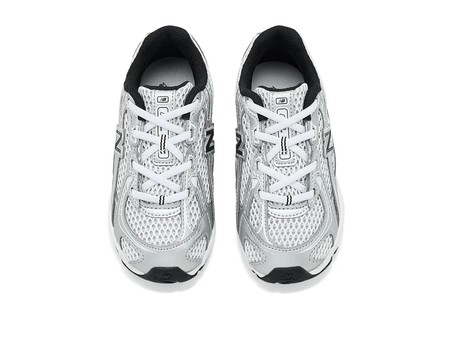 Кроссовки 740 Bungee Lace (для младенцев и малышей) New Balance Kids, Silver Metallic/Black — фото 3