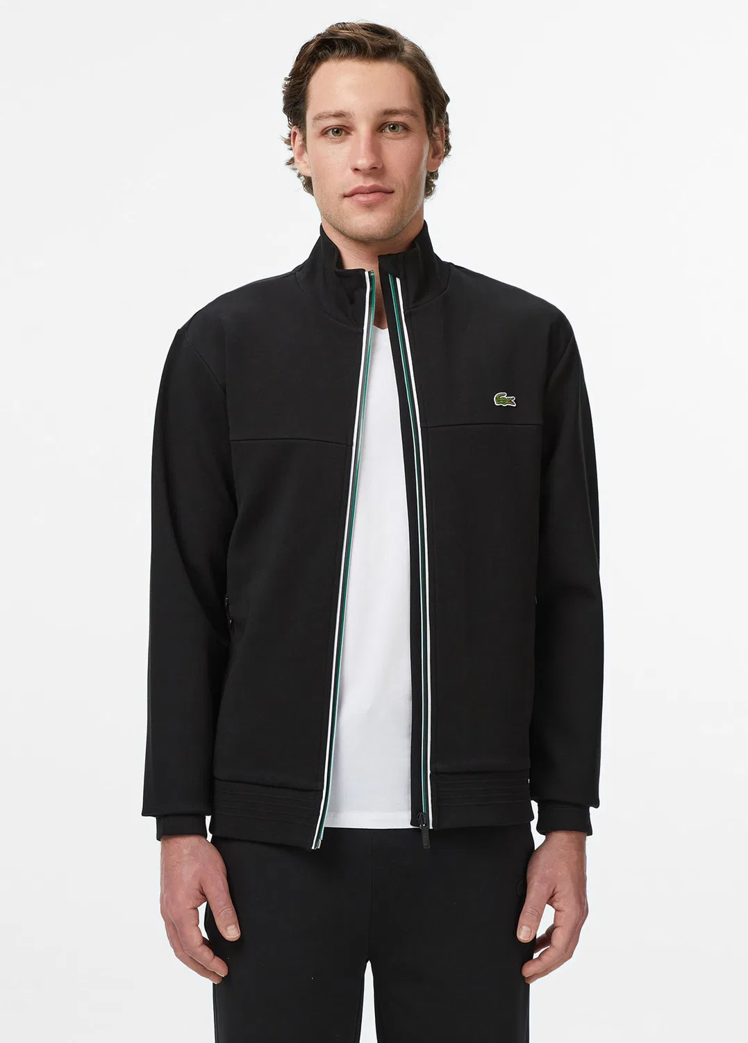 Свитшот с застежкой-молнией Lacoste, черный