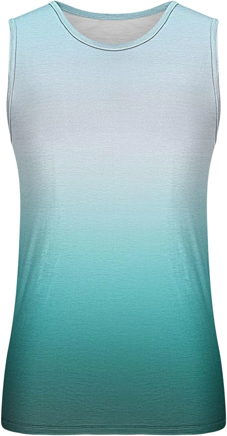 Мужская майка-борцовка градиент Muscle Workout Tee, Light Blue — фото 3