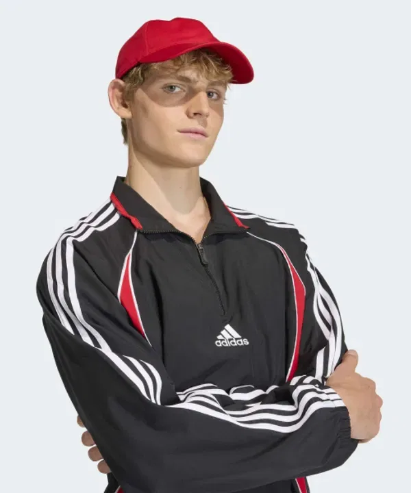 Свитшот с полузастежкой Teamgeist, Адидас, черный, красный — фото 4