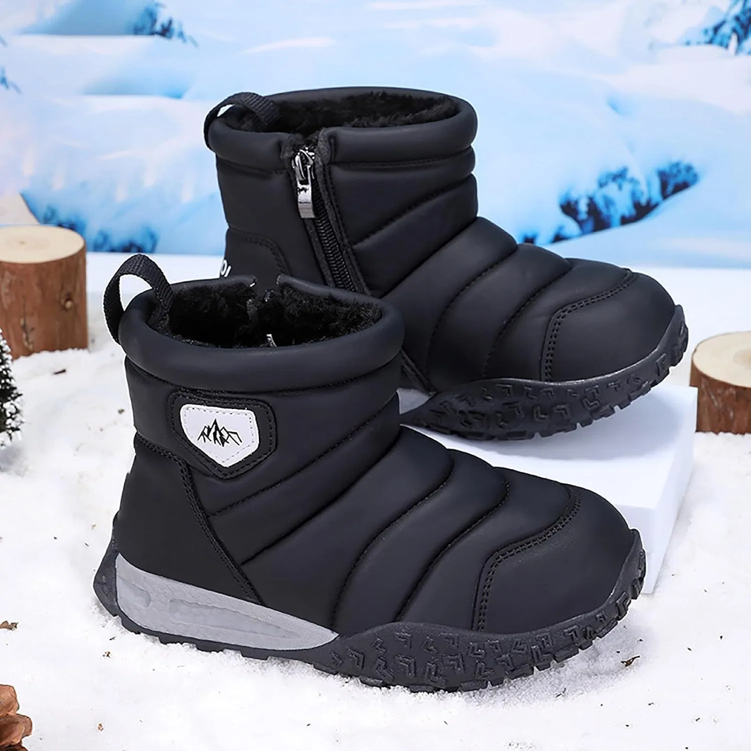 Детские зимние ботинки для девочек с флисовой подкладкой Snow Boots, Grey — фото 2