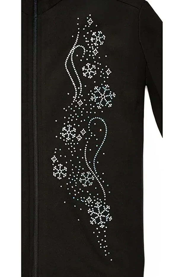Детский комплект термобелья для девочек Snowflake stone detailed thermal ice skating children's tights top set Icymove, Black — фото 4