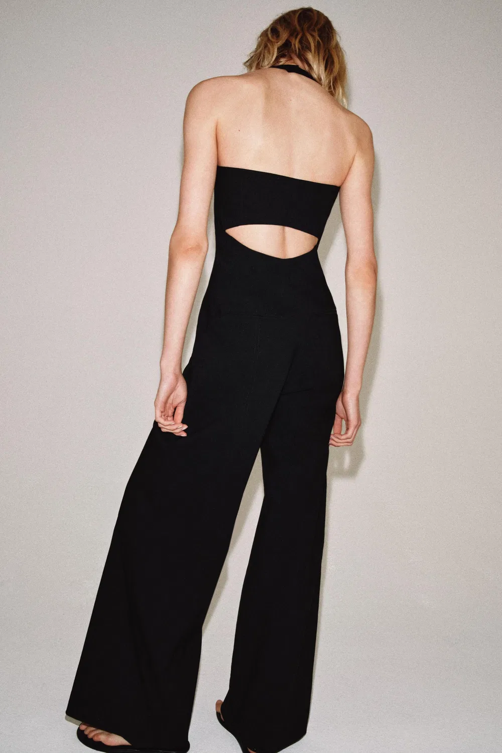 Комбинезон с завязками на шее из коллекции ZW ZARA, Black — фото 3