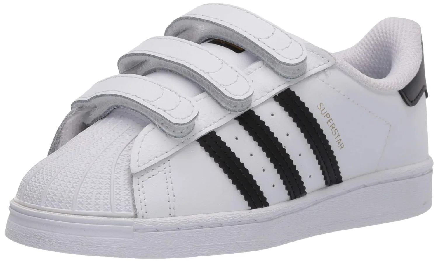 Детские кроссовки для мальчиков на липучках Superstar Cloudfoam Adidas Originals, White Black White