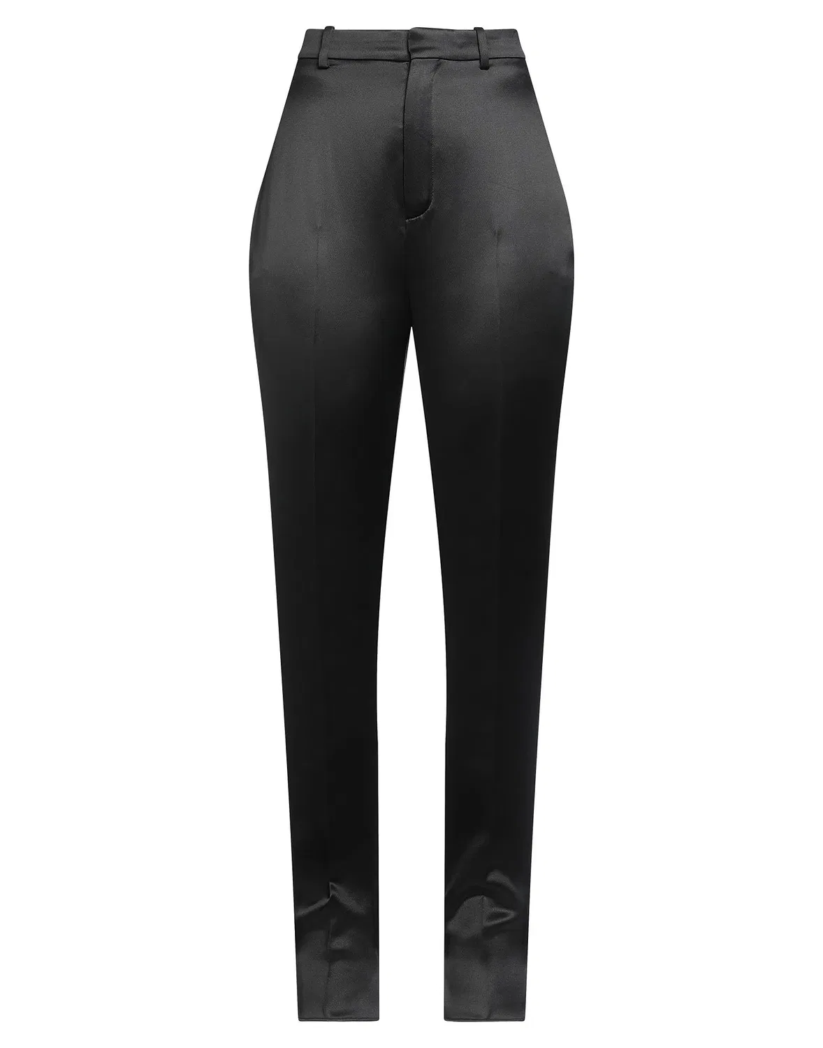 Брюки зауженные из сатина SAINT LAURENT черные