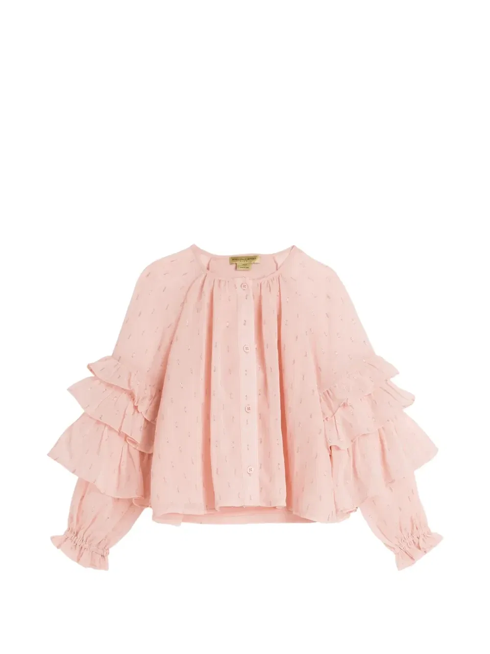 Блузка с длинными рукавами и оборками Stella McCartney Kids, розовый