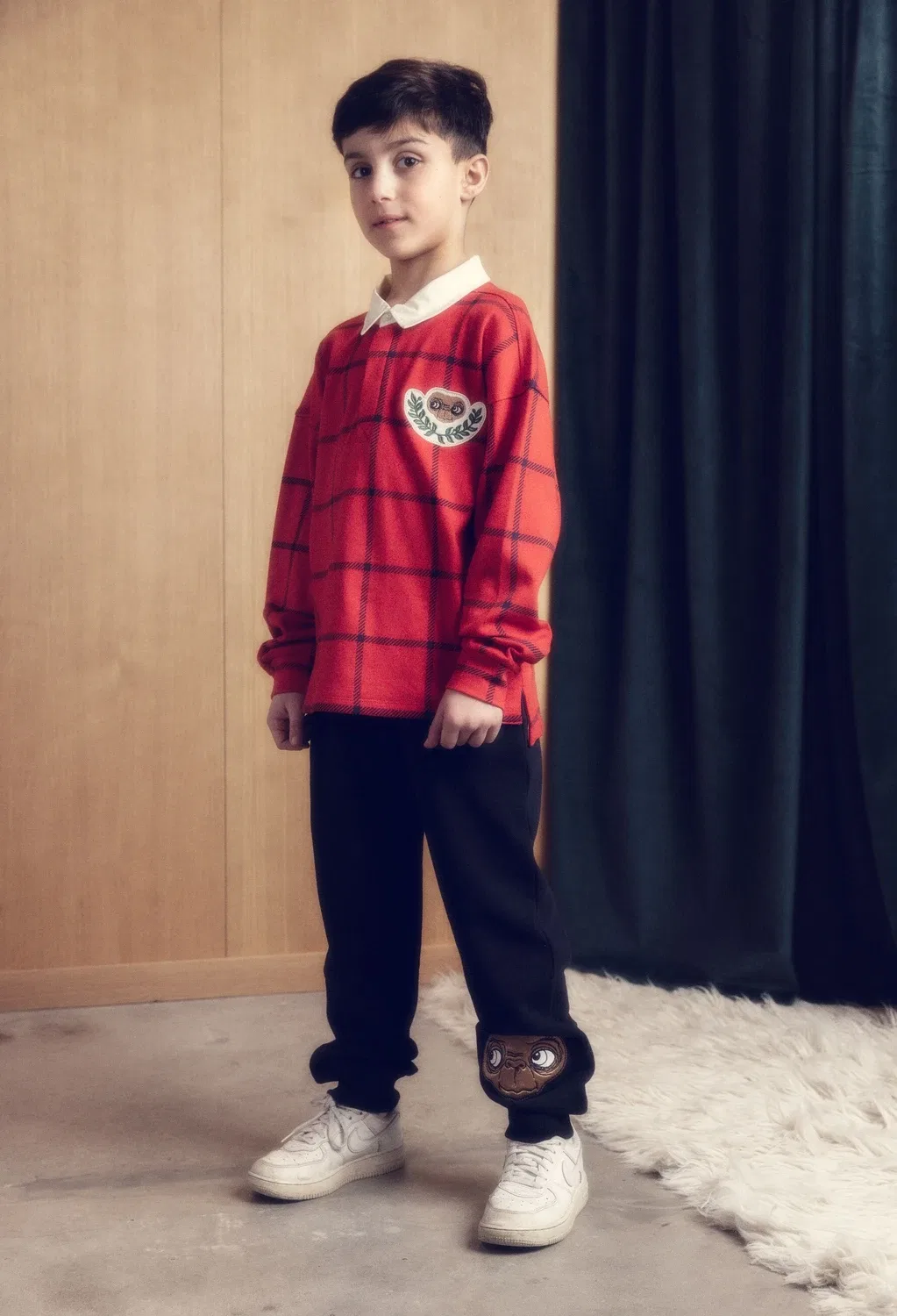 Свитер-поло с длинным рукавом Mini Rodini, красный — фото 4