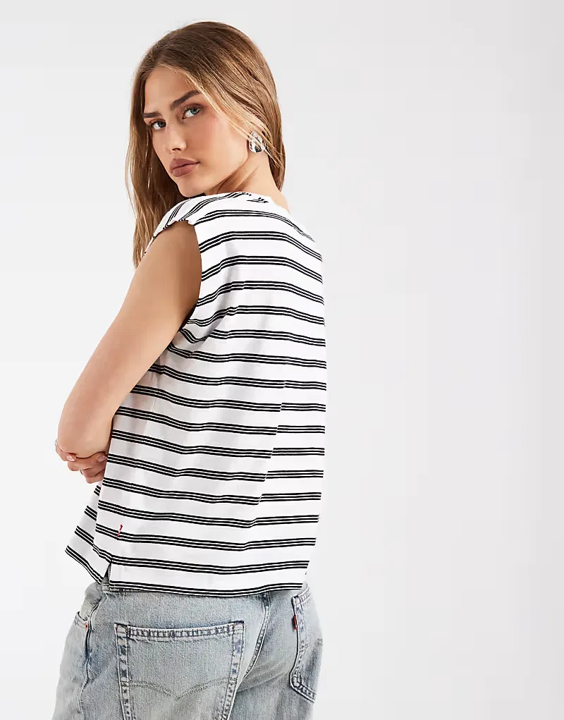 Полосатая майка Levi's, белый — фото 4