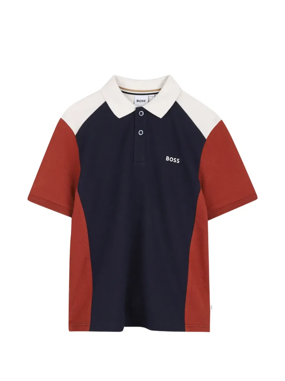 Рубашка поло в стиле колор-блок с логотипом Boss Kidswear, синий