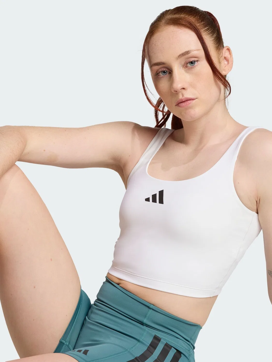 Топ-бра, Light Support Bra Tank Top adidas, белый — фото 2