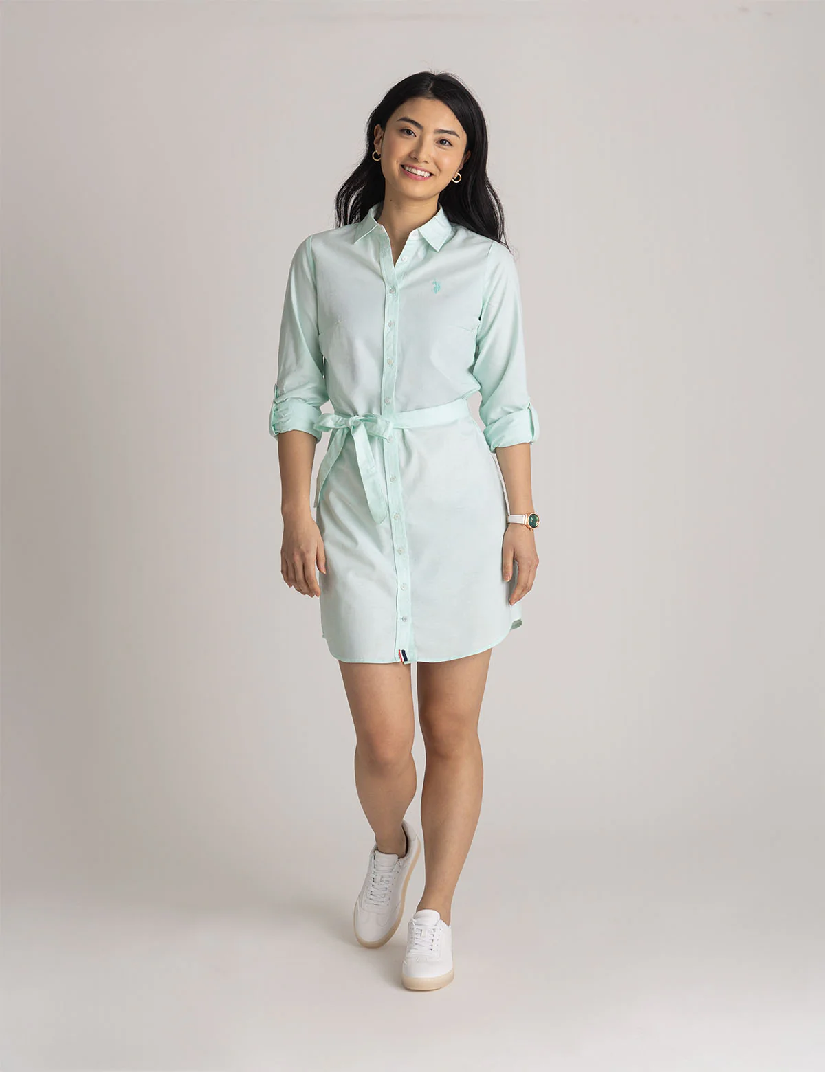 

Платье U.S. Polo Assn Solid Oxford, бирюзовый