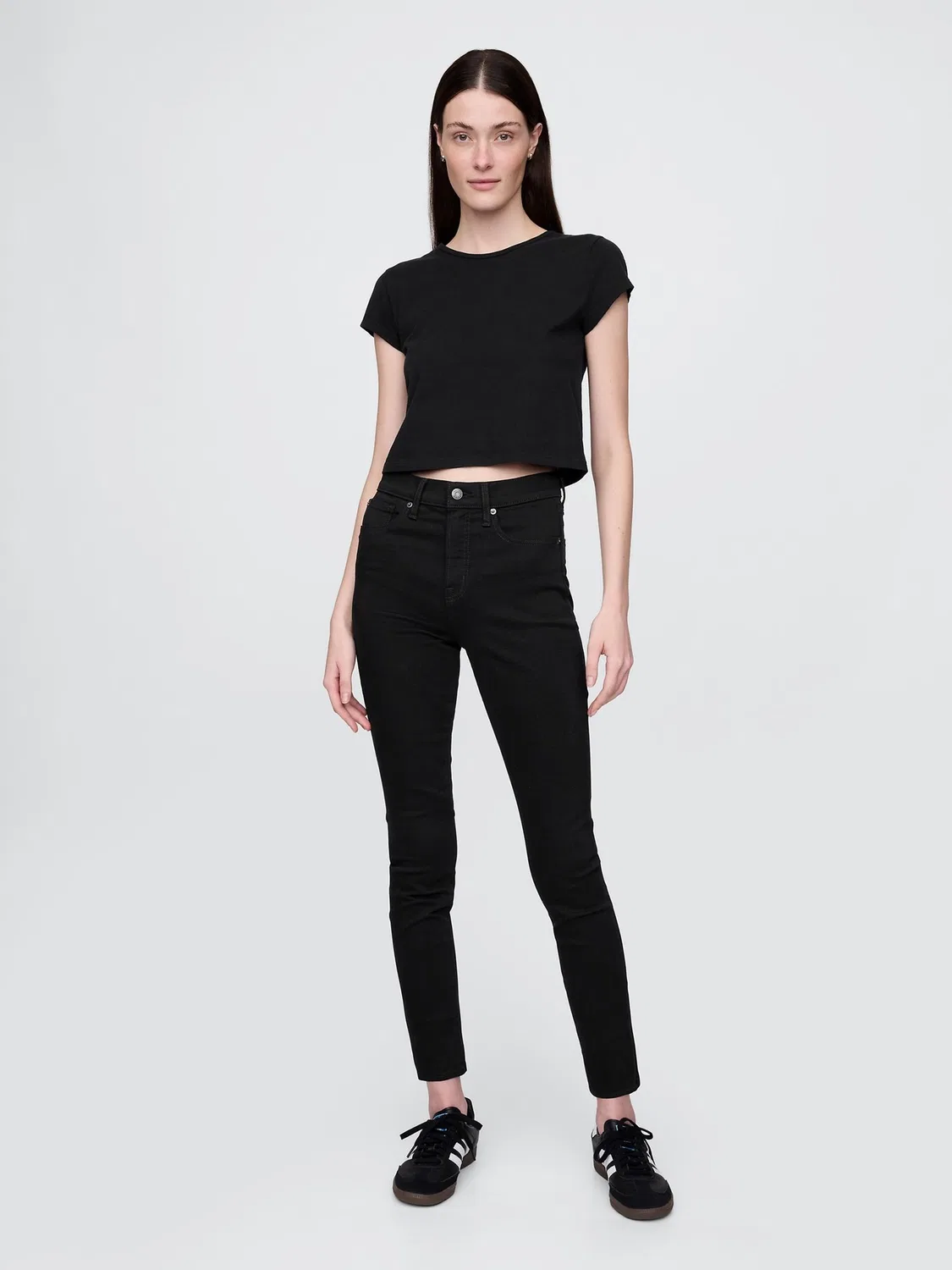 Джинсы скинни высокие True Skinny Gap, черный — фото 3