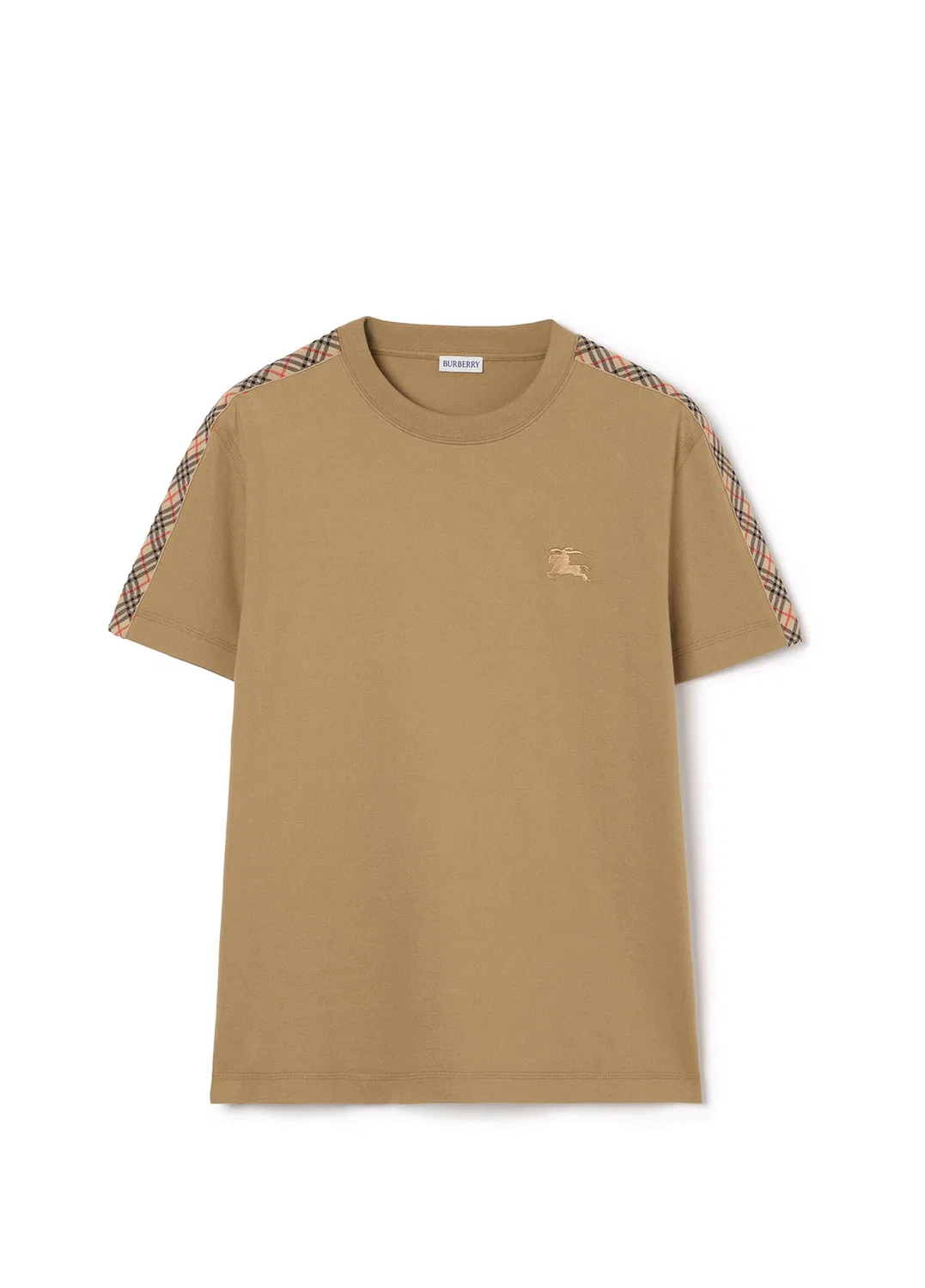 Футболка Burberry Check Trim, бежевый