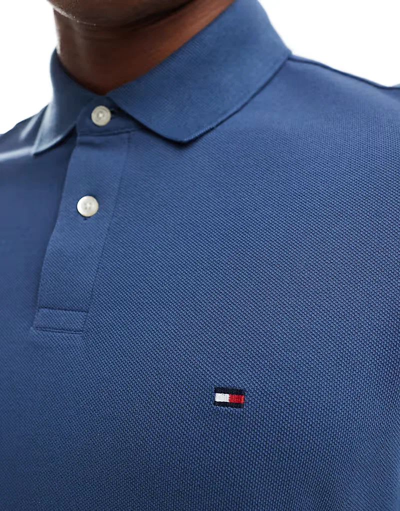 Рубашка-поло с длинным рукавом Tommy Hilfiger, синяя — фото 3