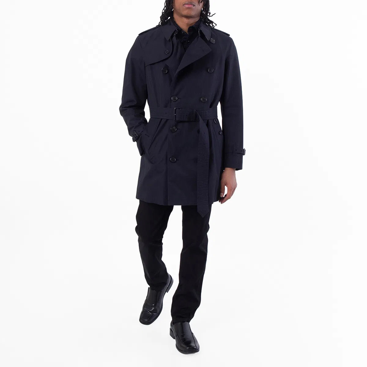 Пальто-тренч мужское из хлопка Wimbledon Burberry, Midnight — фото 4