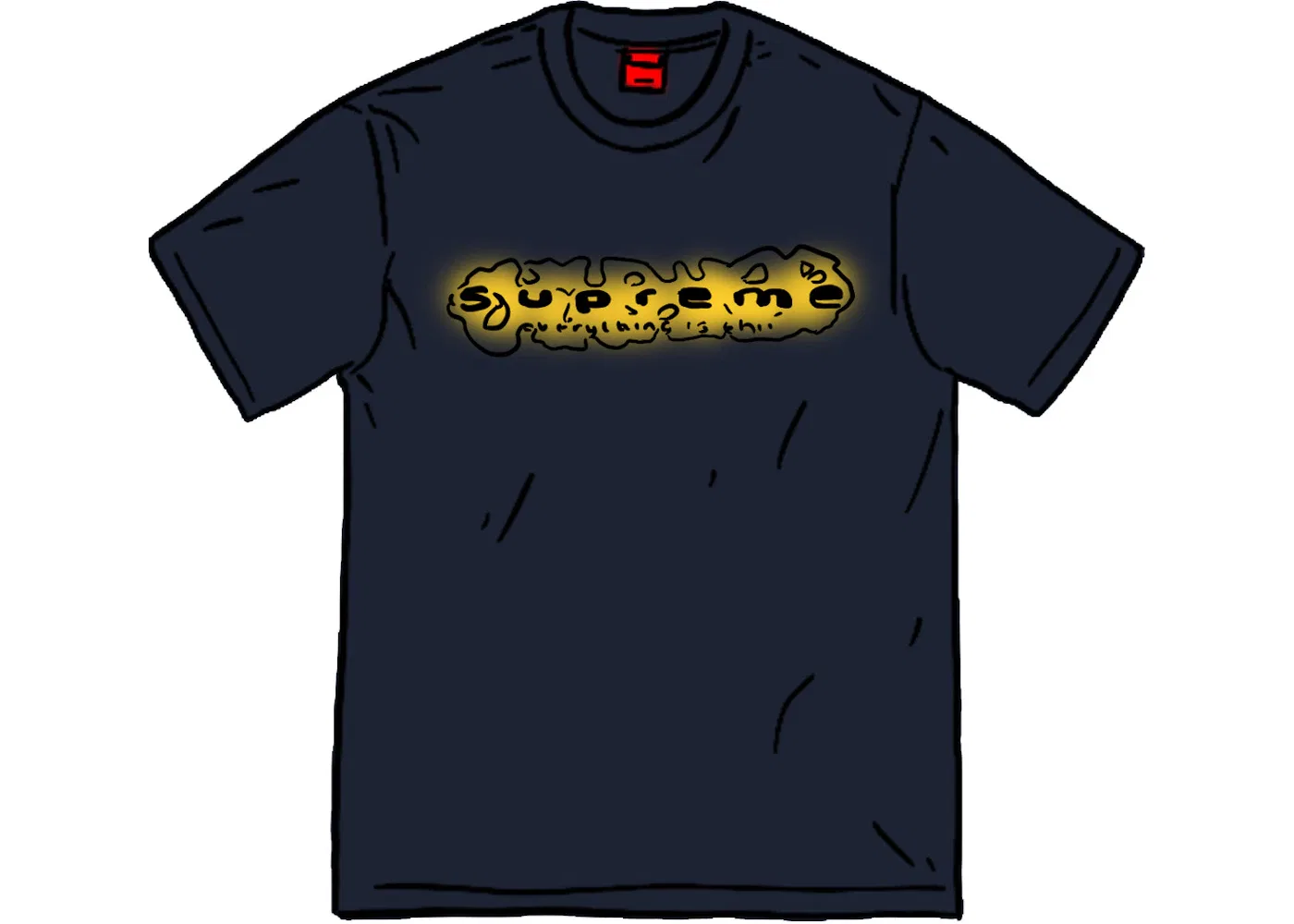 Мужская футболка с принтом Supreme Everything Is Shit Tee, Navy