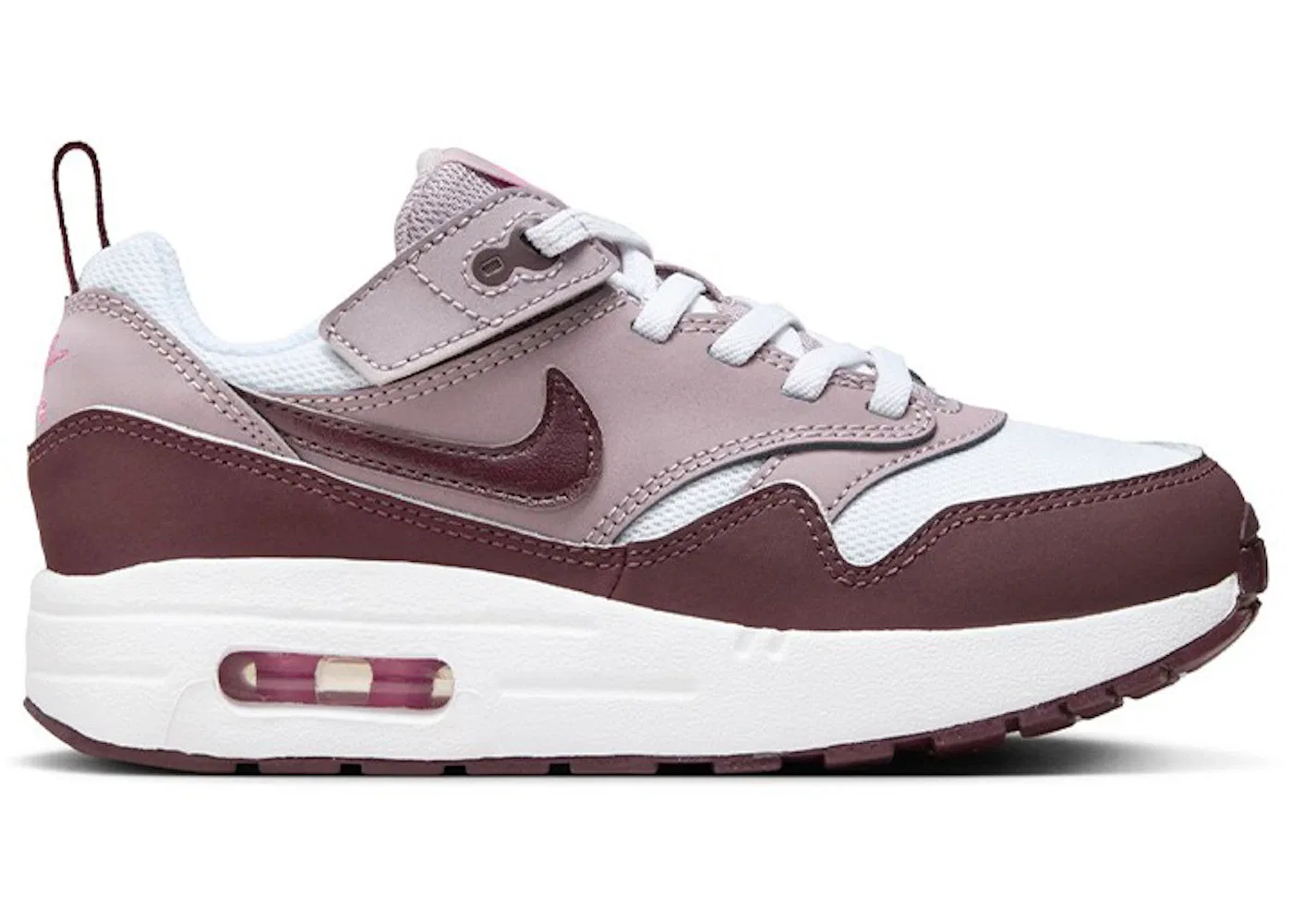 Детские кроссовки Lifestyle Nike Air Max 1 EasyOn, White/Light Violet Ore/Playful Pink/Burgundy Crush