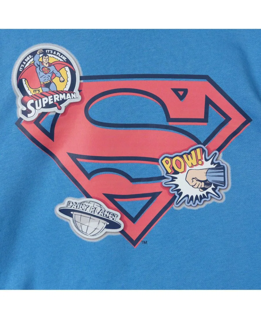 Комплект из свитшота и брюк из футера с принтом, модель Superman Justice League, Superman Blue Navy — фото 3