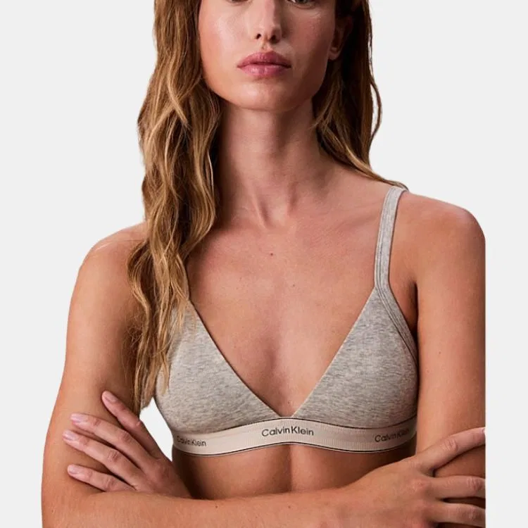 Женский бюстгальтер с цветочным принтом Calvin Klein, Gray Heather Flower — фото 4