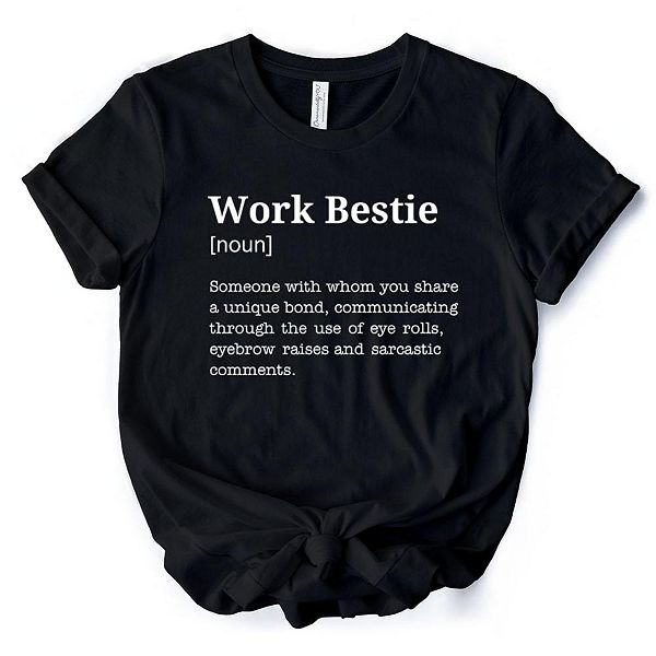 

Футболка с надписью "Work bestie definition" для офисных друзей Ornamentallyyou, Black, Черный, Футболка с надписью "Work bestie definition" для офисных друзей Ornamentallyyou, Black