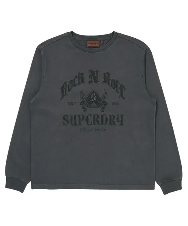 Лонгслив с принтом, Superdry, charcoal