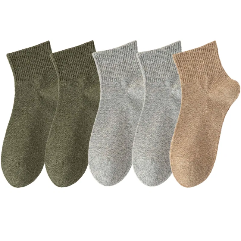 Детские носки средней длины, набор из 5 пар, Army Green 2, Gray 2, Khaki, MIIOW
