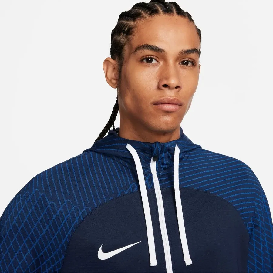 Худи с капюшоном из футера Nike M Dri-FIT Strike23 Hooded Track Jacket Knit DR2571-451, Темно-синий — фото 2