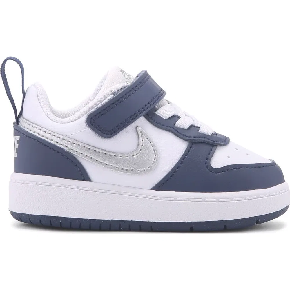 Детские кроссовки Kids' court borough low recraft для малышей Nike, White/Navy/Silver — фото 2