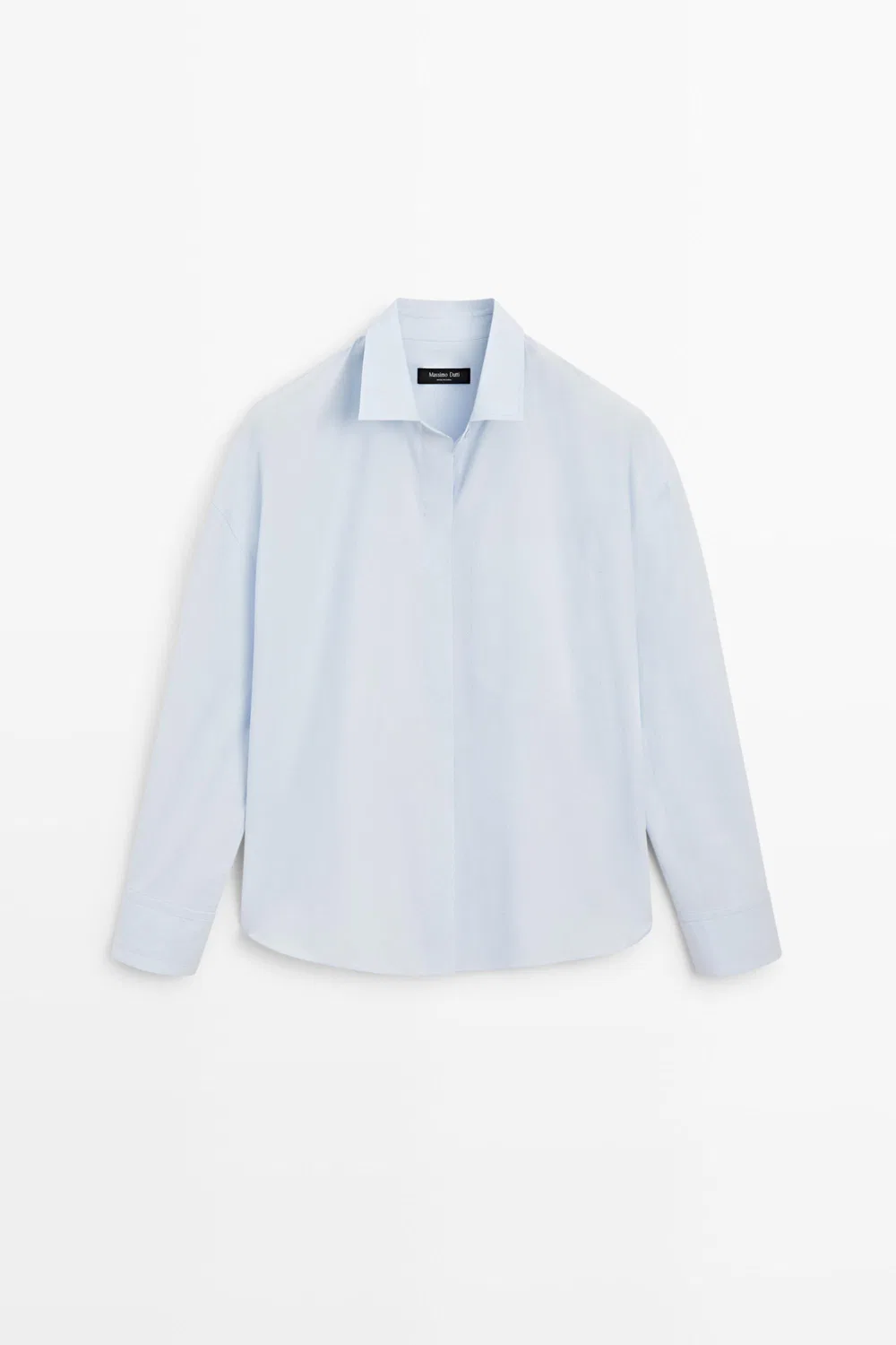 Рубашка Massimo Dutti 100% Cotton With Pocket Detail, небесно-голубой — фото 2