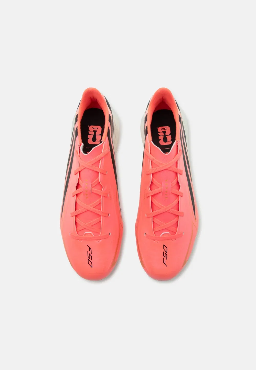 Детские футбольные бутсы F50 Hyperfast League FG унисекс для твердого грунта Adidas Performance, Solar Turbo/Core Black/Gold-Coloured Metallic — фото 4