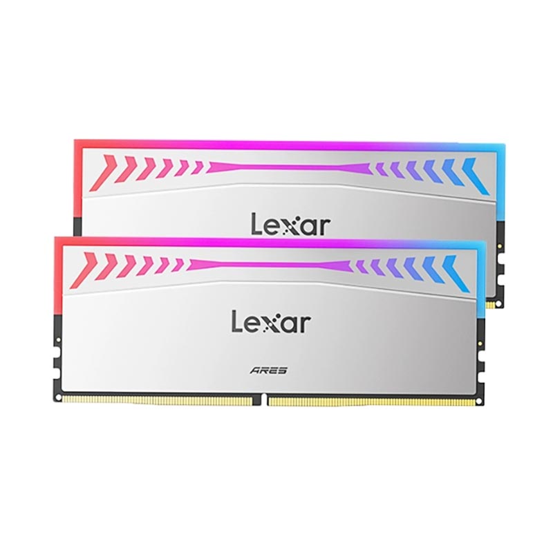 

Оперативная память Lexar Ares RGB, 32 Гб (2 х 16 Гб), DDR5, 6400 МГц, LD5U16G64C28SW-RCD, серебристый