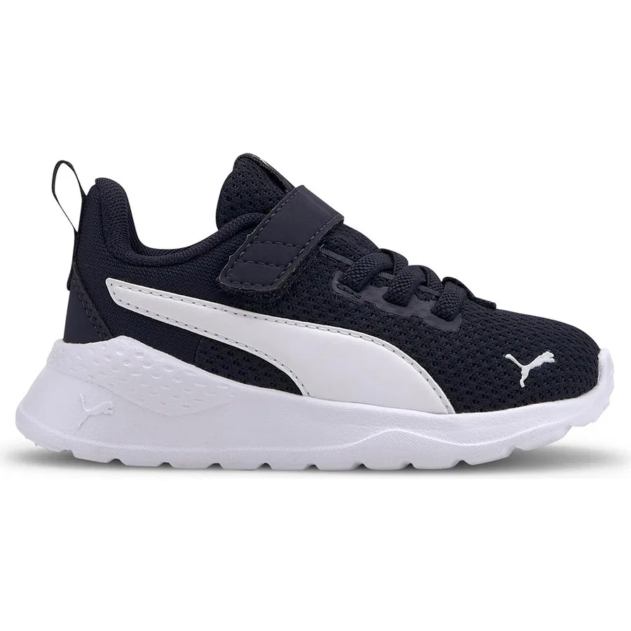 Кроссовки детские с липучками Anzarun Lite Ac Puma, Зелено-черно-белый